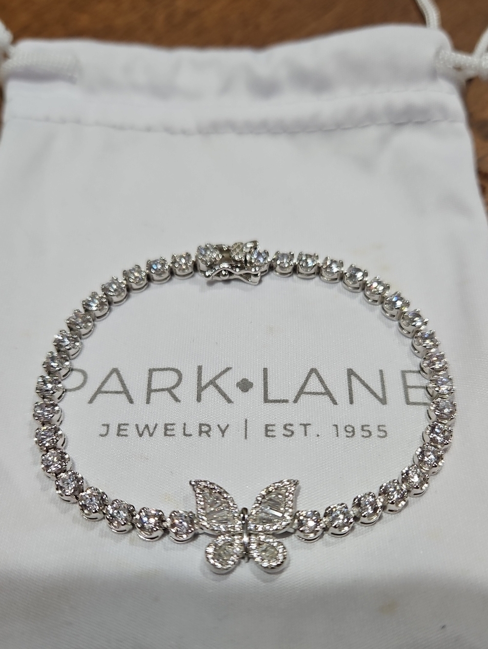 Park Lane Silver Butterfly CZ Tennis Bracelet